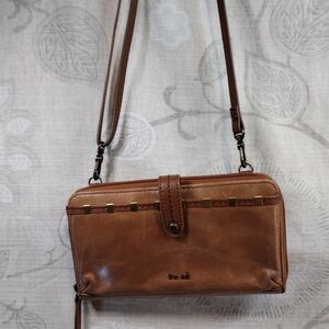 The Sak Tan Crossbody Bag with Gold Accents